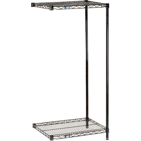 Nexel Black Epoxy, 2 Tier, Wire Shelving Add-On Unit, 72W x 14D x 34H A14723B2